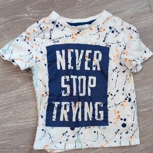 H&M Kids Graphic Tee - White with Blue and Orange Splatter